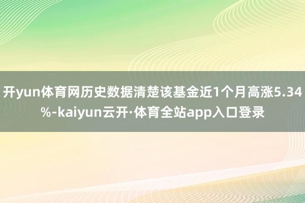 开yun体育网历史数据清楚该基金近1个月高涨5.34%-kaiyun云开·体育全站app入口登录